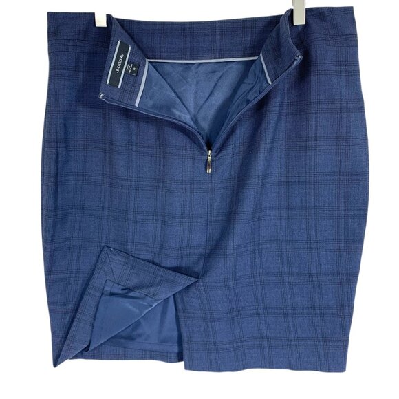 Le Chateau skirt  blue plaid check pattern  straight cut pencil skirt  size12 - Picture 8 of 16